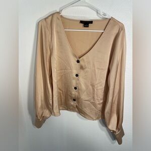 Sanctuary Light Tan Button-Up Blouse